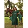 image:imageScarlet Darkness Womens Renaissance Costume Wrap V Neck Medieval Dress Split Bell Sleeve Embroidery Fairy DressesDark Green