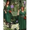 image:imageScarlet Darkness Womens Renaissance Costume Wrap V Neck Medieval Dress Split Bell Sleeve Embroidery Fairy DressesDark Green