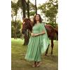 image:imageScarlet Darkness Womens Renaissance Costume Wrap V Neck Medieval Dress Split Bell Sleeve Embroidery Fairy DressesLight Green