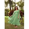 image:imageScarlet Darkness Womens Renaissance Costume Wrap V Neck Medieval Dress Split Bell Sleeve Embroidery Fairy DressesLight Green