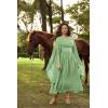 image:imageScarlet Darkness Womens Renaissance Costume Wrap V Neck Medieval Dress Split Bell Sleeve Embroidery Fairy DressesLight Green