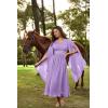 image:imageScarlet Darkness Womens Renaissance Costume Wrap V Neck Medieval Dress Split Bell Sleeve Embroidery Fairy DressesLight Purple
