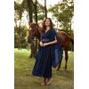 image:imageScarlet Darkness Womens Renaissance Costume Wrap V Neck Medieval Dress Split Bell Sleeve Embroidery Fairy DressesNavy Blue