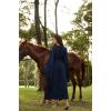 image:imageScarlet Darkness Womens Renaissance Costume Wrap V Neck Medieval Dress Split Bell Sleeve Embroidery Fairy DressesNavy Blue