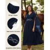 image:imageScarlet Darkness Womens Renaissance Costume Wrap V Neck Medieval Dress Split Bell Sleeve Embroidery Fairy DressesNavy Blue