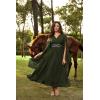image:imageScarlet Darkness Womens Renaissance Costume Wrap V Neck Medieval Dress Split Bell Sleeve Embroidery Fairy DressesOlive Green