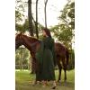 image:imageScarlet Darkness Womens Renaissance Costume Wrap V Neck Medieval Dress Split Bell Sleeve Embroidery Fairy DressesOlive Green