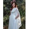 image:imageScarlet Darkness Womens Renaissance Costume Wrap V Neck Medieval Dress Split Bell Sleeve Embroidery Fairy DressesWhite