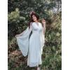image:imageScarlet Darkness Womens Renaissance Costume Wrap V Neck Medieval Dress Split Bell Sleeve Embroidery Fairy DressesWhite