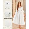 image:imageScarlet Darkness Womens Renaissance Costume Wrap V Neck Medieval Dress Split Bell Sleeve Embroidery Fairy DressesWhite