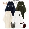 image:imageScarlet Darkness Womens Renaissance Costume Wrap V Neck Medieval Dress Split Bell Sleeve Embroidery Fairy DressesWhite