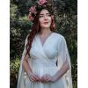 image:imageScarlet Darkness Womens Renaissance Costume Wrap V Neck Medieval Dress Split Bell Sleeve Embroidery Fairy DressesWhite