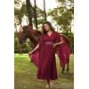 image:imageScarlet Darkness Womens Renaissance Costume Wrap V Neck Medieval Dress Split Bell Sleeve Embroidery Fairy DressesWine Red