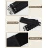 image:imageScarlet Darkness Womens Wide Elastic Belt for Dress Stretchy Corset Belt Double Gold Buckle Waist BeltBlack With Silver Buckle