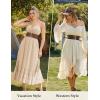 image:imageScarlet Darkness Womens Wide Elastic Belt for Dress Stretchy Corset Belt Double Gold Buckle Waist BeltBrown