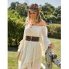 image:imageScarlet Darkness Womens Wide Elastic Belt for Dress Stretchy Corset Belt Double Gold Buckle Waist BeltDark Brown