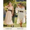 image:imageScarlet Darkness Womens Wide Elastic Belt for Dress Stretchy Corset Belt Double Gold Buckle Waist BeltDark Brown