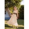 image:imageScarlet Darkness Womens Wide Elastic Belt for Dress Stretchy Corset Belt Double Gold Buckle Waist BeltSuede Brown