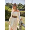 image:imageScarlet Darkness Womens Wide Elastic Belt for Dress Stretchy Corset Belt Double Gold Buckle Waist BeltSuede Brown
