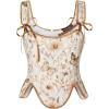 image:imageSCARLET DARKNESS Bustier Tops for Women Renaissance Floral Lace Up Bodyshaper Corset with ZipperButterfly Flower