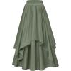 image:imageSCARLET DARKNESS Peasant Skirt for Women Double Layer Flowy Long Renaissance Skirts Bean Green XXL