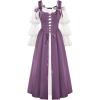 image:imageSCARLET DARKNESS Womens Renaissance Costume Medieval Lace Up Corset Dress Puff Sleeve Peasant DressPurple