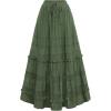 image:imageScarlet Darkness Boho Maxi Skirts for Women 2026 Summer Tiered Flowy Skirt Renaissance Long Skirts with PocketsDark Green