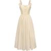 image:imageScarlet Darkness Corset Dress for Women 2026 Renaissance Costume Summer Maxi Cocktail Party Dresses with PocketsApricot