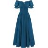 image:imageScarlet Darkness Corset Dress for Women Off Shoulder Renaissance Costume Short Sleeve Milkmaid Dresses with PocketsBlue