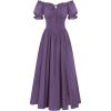 image:imageScarlet Darkness Corset Dress for Women Off Shoulder Renaissance Costume Short Sleeve Milkmaid Dresses with PocketsLight Purple