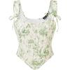 image:imageScarlet Darkness Floral Corset Tops for Women Renaissance Corset Boned Lace Up Bustier TopsGreen Floral