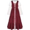 image:imageScarlet Darkness Girls Renaissance Dress Medieval Peasant Long Sleeve DressesRed