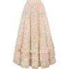 image:imageScarlet Darkness Maxi Skirts for Women Floral Chiffon Elastic High Waist Flowy Ruffle Long Skirt with PoketsYellow Floral