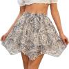 image:imageScarlet Darkness Mini Skirts for Women Summer Floral Skorts Irregular Ruffle Shorts Skater Boho SkirtBlue Paisley