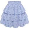 image:imageScarlet Darkness Mini Skirts for Women Summer Floral Skorts Tiered Ruffle Shorts Skater Boho Skirt with PocketsLight Purple