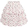 image:imageScarlet Darkness Mini Skirts for Women Summer Floral Skorts Tiered Ruffle Shorts Skater Boho Skirt with PocketsPink