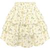 image:imageScarlet Darkness Mini Skirts for Women Summer Floral Skorts Tiered Ruffle Shorts Skater Boho Skirt with PocketsYellow