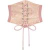 image:imageScarlet Darkness Renaissance Corset Belt Laceup Tied Waspie Wide Elastic Waist Belts for WomenPink Floral