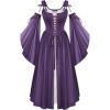 image:imageScarlet Darkness Renaissance Costume Women Fairy Corset Dress Medieval 2 Piece Set Bell Sleeve Cosplay OverdressPurple