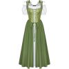 image:imageScarlet Darkness Renaissance Costume Women Medieval Corset Dress Puff Sleeve Fairy DressGreen
