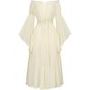 image:imageScarlet Darkness Renaissance Costume Women Off Shoulder Bell Sleeve Tiered Maxi DressApricot
