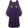 image:imageScarlet Darkness Renaissance Costume Women Pirate Dresses Split Bell Sleeve Medieval Ren Faire Dress with PocketsPurple