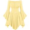 image:imageScarlet Darkness Renaissance Costume Women Pirate Peasant Off Shoulder Bell Sleeve Fairy DressLight Yellow