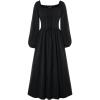 image:imageScarlet Darkness Renaissance Dress Women Long Sleeve Cottagecore Smoked Dress with PocketsBlack