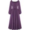 image:imageScarlet Darkness Renaissance Dress Women Long Sleeve Cottagecore Smoked Dress with PocketsPurple
