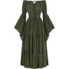 image:imageScarlet Darkness Renaissance Dress Women Long Sleeve Off The Shoulder Dress Flowy Maxi DressesOlive Green