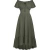 image:imageScarlet Darkness Renaissance Dress for Women 2026 Summer Spring Cotton Off The Shoulder Boho Midi DressesArmy Green