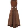 image:imageScarlet Darkness Renaissance Hood Dress for Women Medieval Costume Underbust Pirate Dresses with PocketsBrown Orange