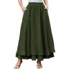 image:imageScarlet Darkness Renaissance Maxi Skirt for Women Flowy Long Boho Skirts with Pockets Army Green