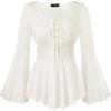 image:imageScarlet Darkness Renaissance Shirt Women Pirate Costume Women Vintage Corset TopsWhite